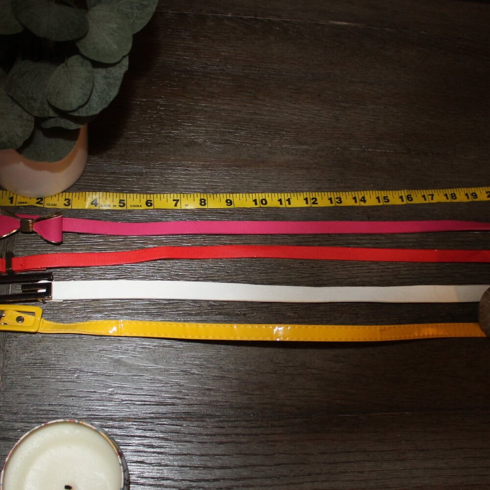 womens skinny faux leather dress belts lot of 4